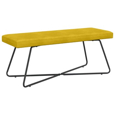 vidaXL παγκάκι Κίτρινο 110x40x45cm Βελούδο