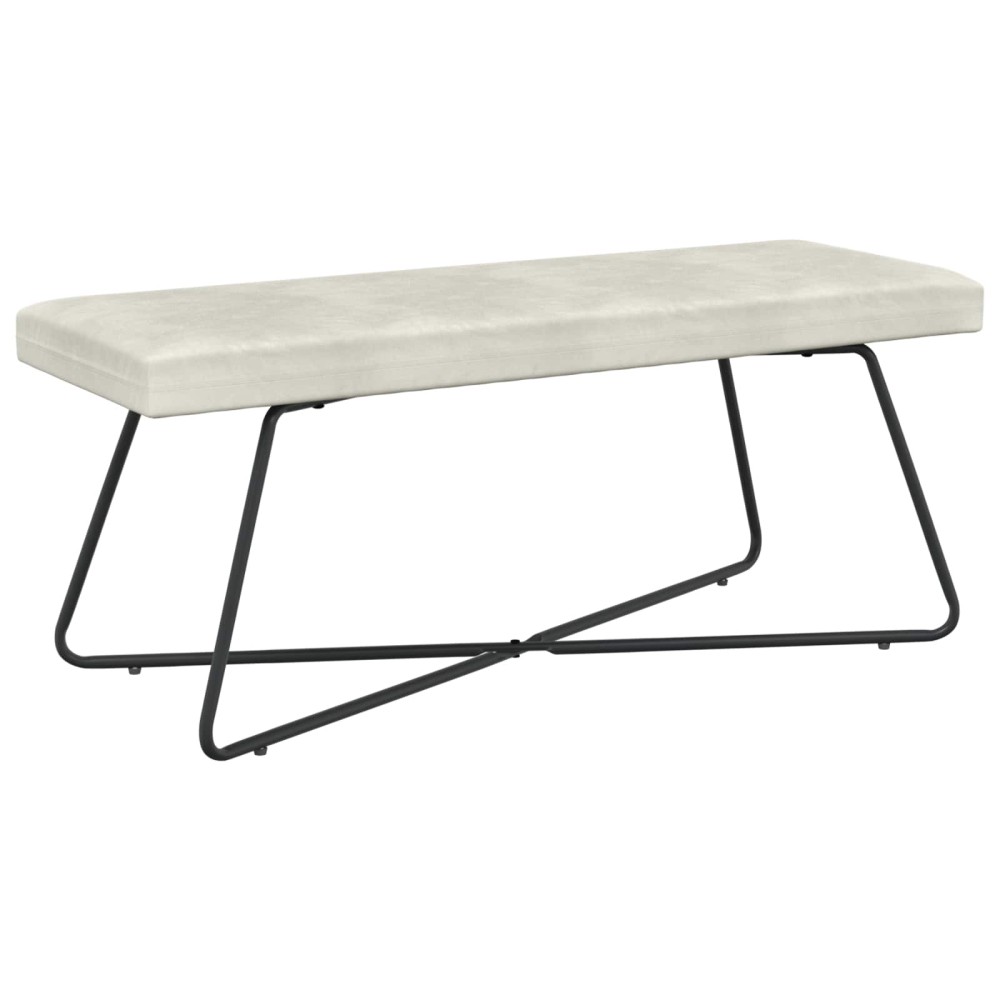 vidaXL παγκάκι Κρεμ 110x40x45cm Βελούδο
