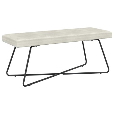 vidaXL παγκάκι Κρεμ 110x40x45cm Βελούδο