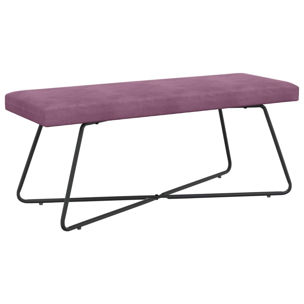 vidaXL παγκάκι Μοβ 110x40x45cm Βελούδο