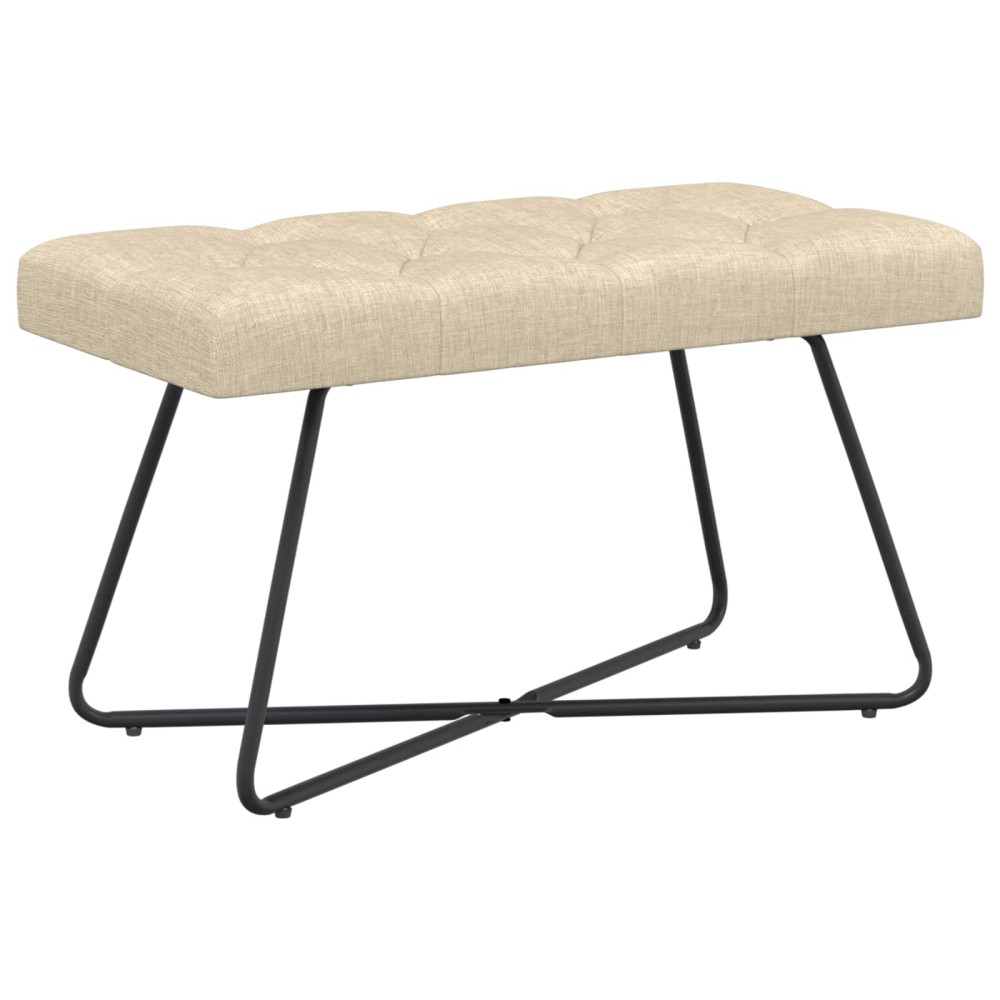 vidaXL Πάγκος με κουμπωτές επιφάνειες Κρεμ 80x40x46cm Ύφασμα 1 τεμ.