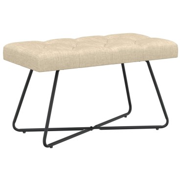 vidaXL Πάγκος με κουμπωτές επιφάνειες Κρεμ 80x40x46cm Ύφασμα 1 τεμ.