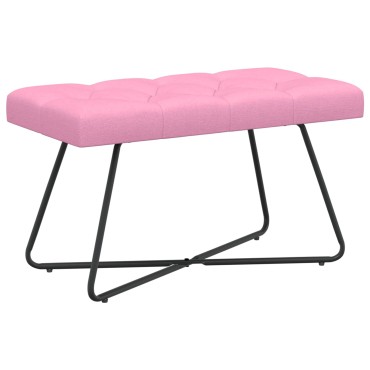 vidaXL Πάγκος με κουμπωτές επιφάνειες Ροζ 80x40x46cm Ύφασμα 1 τεμ.
