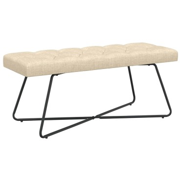 vidaXL Πάγκος με κουμπωτές επιφάνειες Κρεμ 110x40x46cm Ύφασμα 1 τεμ.