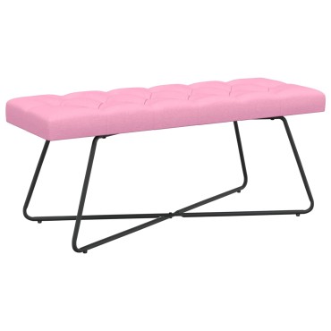 vidaXL Πάγκος με κουμπωτές επιφάνειες Ροζ 110x40x46cm Ύφασμα 1 τεμ.