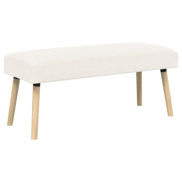 vidaXL παγκάκι Μονόχρωμο Κρεμ 110x40x46cm Μπουκλέ