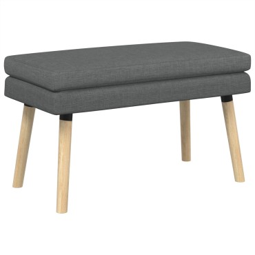vidaXL Διπλή Επίστρωση Πάγκος Σκούρο Γκρι 80x40x47cm Ύφασμα