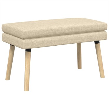 vidaXL Διπλή Επίστρωση Πάγκος Κρεμ 80x40x47cm Ύφασμα