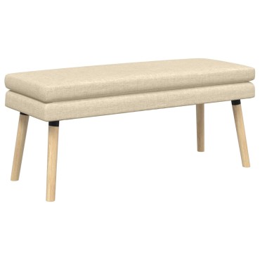 vidaXL Διπλή Επίστρωση Πάγκος Κρεμ 110x40x47cm Ύφασμα