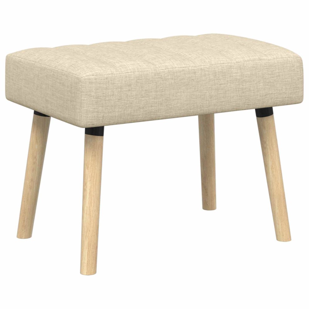 vidaXL Πάγκος με Καναλεύματα Κρεμ 60x40x45cm Ύφασμα 1 τεμ.