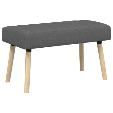 vidaXL Πάγκος με Καναλεύματα Σκούρο Γκρι 80x40x46cm Ύφασμα 1 τεμ.