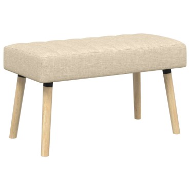 vidaXL Πάγκος με Καναλεύματα Κρεμ 80x40x46cm Ύφασμα 1 τεμ.