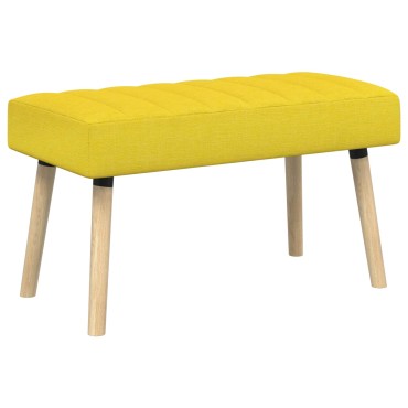 vidaXL Πάγκος με Καναλεύματα Απαλό Κίτρινο 80x40x46cm Ύφασμα 1 τεμ.