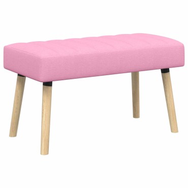 vidaXL Πάγκος με Καναλεύματα Ροζ 80x40x46cm Ύφασμα 1 τεμ.