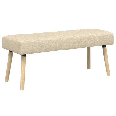vidaXL Πάγκος με Καναλεύματα Κρεμ 110x40x46cm Ύφασμα 1 τεμ.