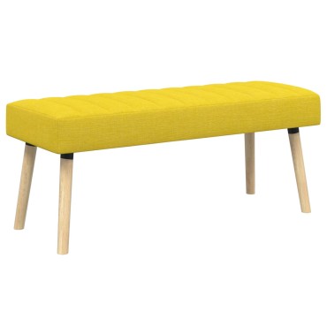 vidaXL Πάγκος με Καναλεύματα Απαλό Κίτρινο 110x40x46cm Ύφασμα 1 τεμ.