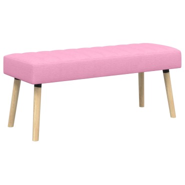 vidaXL Πάγκος με Καναλεύματα Ροζ 110x40x46cm Ύφασμα 1 τεμ.