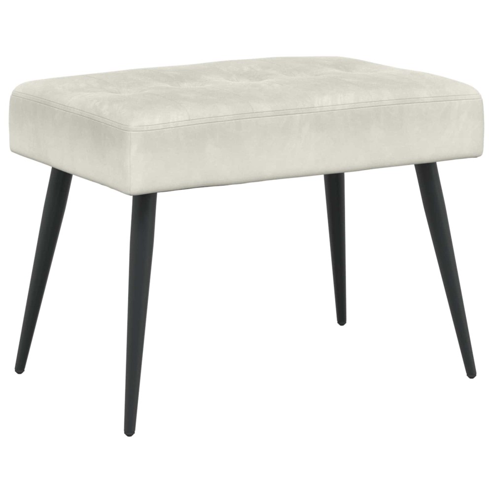 vidaXL Πάγκος με κουμπωτές επιφάνειες Κρεμ 60x40x45cm Βελούδο 1 τεμ.