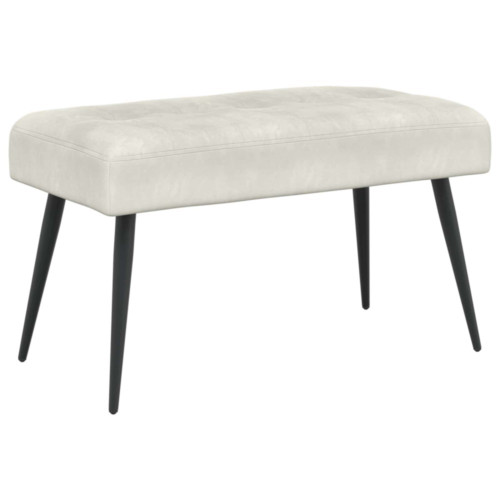 vidaXL Πάγκος με κουμπωτές επιφάνειες Κρεμ 80x40x46cm Βελούδο 1 τεμ.
