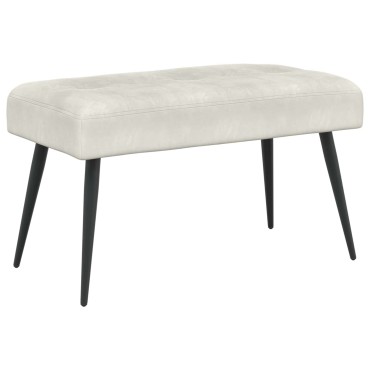 vidaXL Πάγκος με κουμπωτές επιφάνειες Κρεμ 80x40x46cm Βελούδο 1 τεμ.