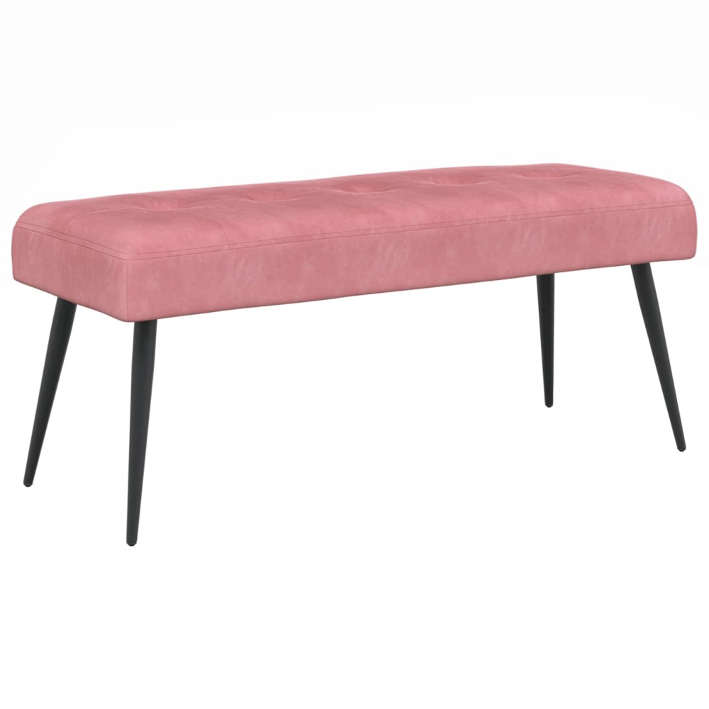 vidaXL Πάγκος με κουμπωτές επιφάνειες Ροζ 110x40x46cm Βελούδο 1 τεμ.