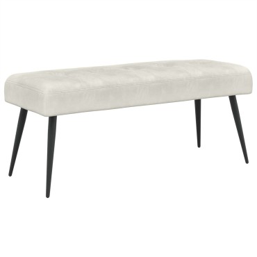 vidaXL Πάγκος με κουμπωτές επιφάνειες Κρεμ 110x40x46cm Βελούδο 1 τεμ.