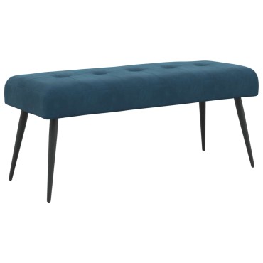 vidaXL Πάγκος με κουμπωτές επιφάνειες Μπλε 110x40x46cm Βελούδο 1 τεμ.