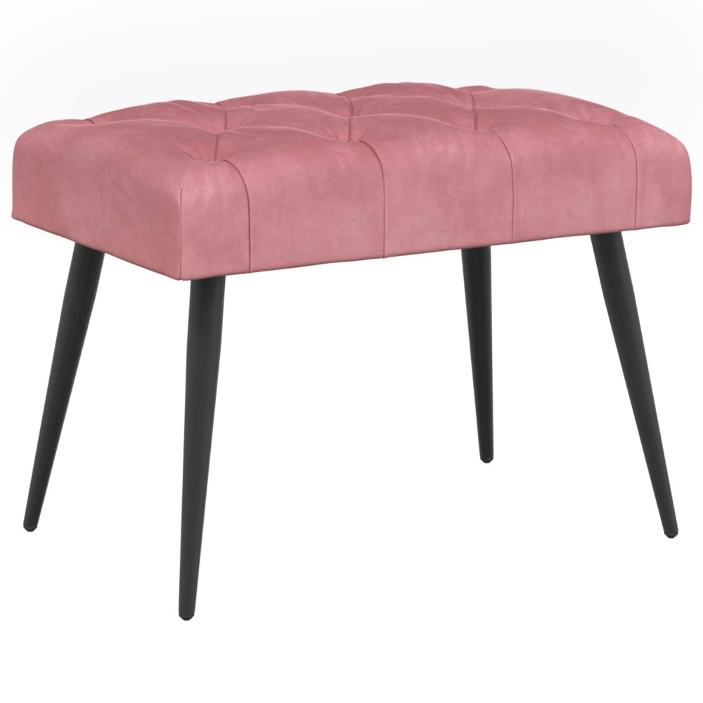 vidaXL Πάγκος με κουμπωτές επιφάνειες Ροζ 60x40x45cm Βελούδο 1 τεμ.