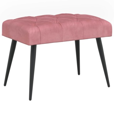 vidaXL Πάγκος με κουμπωτές επιφάνειες Ροζ 60x40x45cm Βελούδο 1 τεμ.