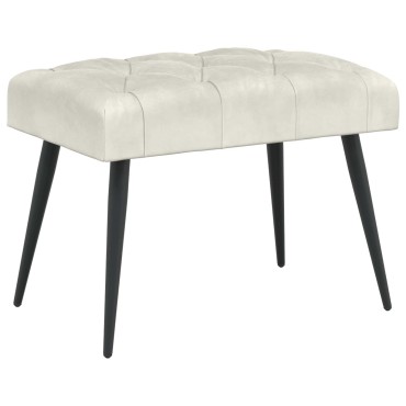 vidaXL Πάγκος με κουμπωτές επιφάνειες Κρεμ 60x40x45cm Βελούδο 1 τεμ.