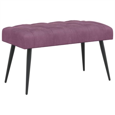 vidaXL Πάγκος με κουμπωτές επιφάνειες Μοβ 80x40x46cm Βελούδο 1 τεμ.