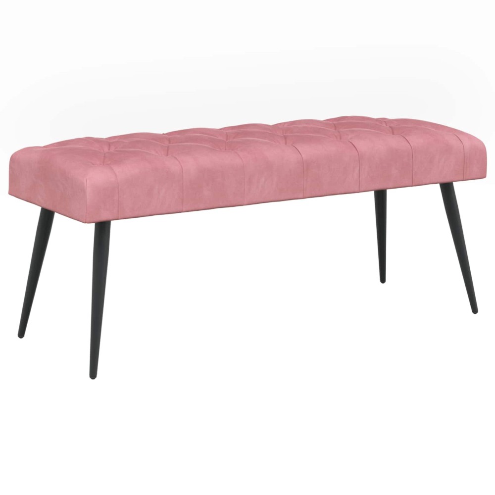 vidaXL Πάγκος με κουμπωτές επιφάνειες Ροζ 110x40x46cm Βελούδο 1 τεμ.