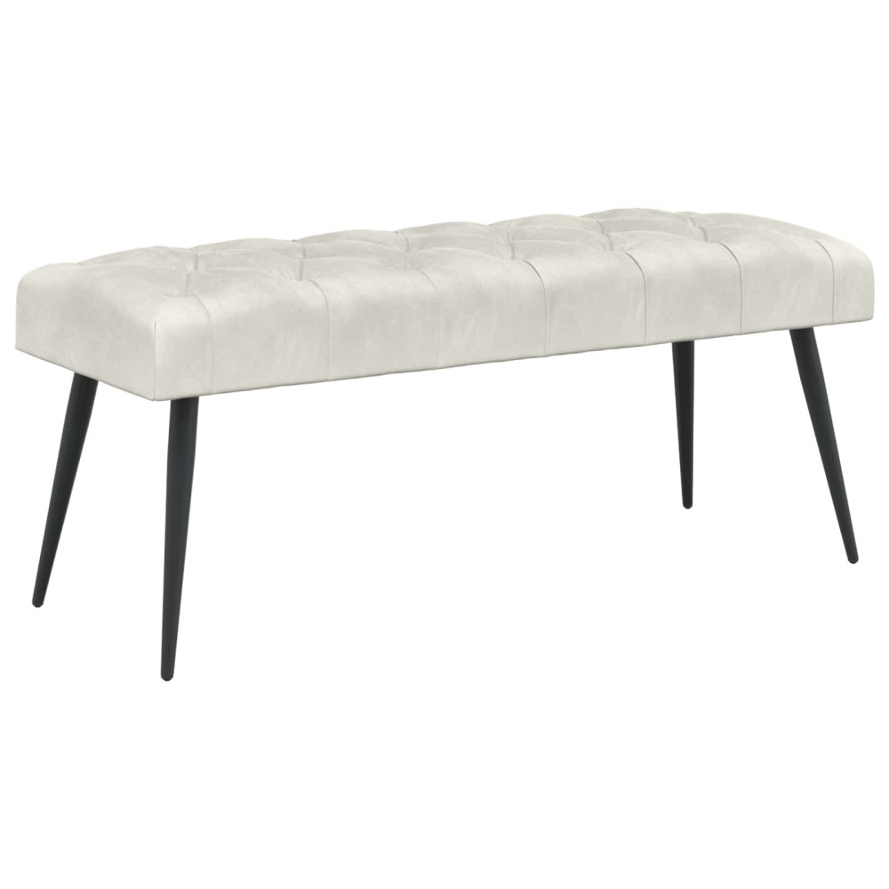 vidaXL Πάγκος με κουμπωτές επιφάνειες Κρεμ 110x40x46cm Βελούδο 1 τεμ.