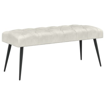 vidaXL Πάγκος με κουμπωτές επιφάνειες Κρεμ 110x40x46cm Βελούδο 1 τεμ.