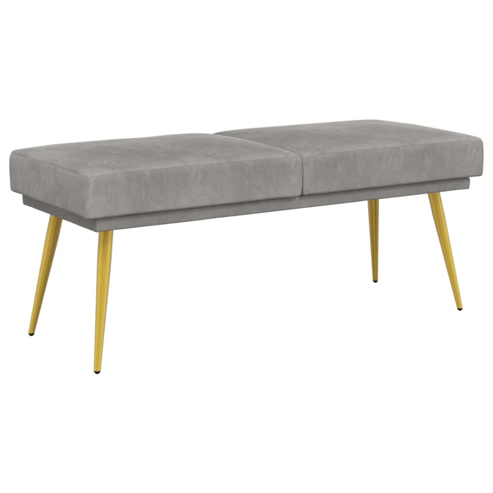 vidaXL Διπλή Επίστρωση Πάγκος Ανοιχτό γκρι 120x45x46cm Βελούδο