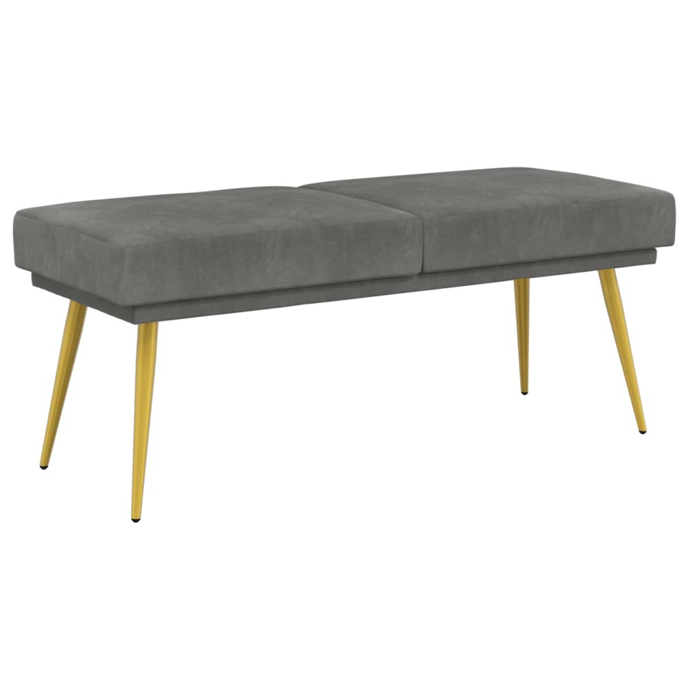 vidaXL Διπλή Επίστρωση Πάγκος Σκούρο Γκρι 120x45x46cm Βελούδο