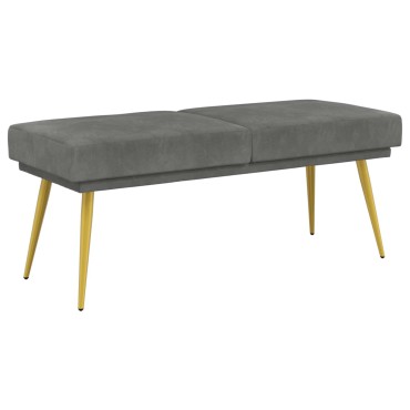 vidaXL Διπλή Επίστρωση Πάγκος Σκούρο Γκρι 120x45x46cm Βελούδο