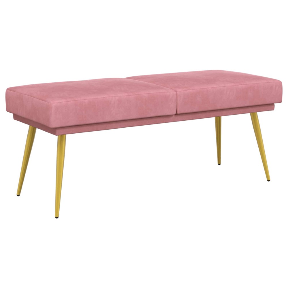 vidaXL Διπλή Επίστρωση Πάγκος Ροζ 120x45x46cm Βελούδο