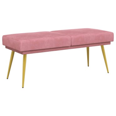 vidaXL Διπλή Επίστρωση Πάγκος Ροζ 120x45x46cm Βελούδο
