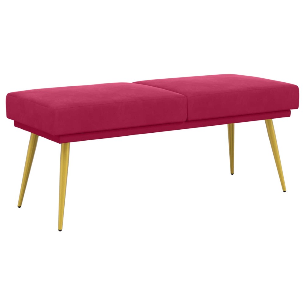 vidaXL Διπλή Επίστρωση Πάγκος Κόκκινο 120x45x46cm Βελούδο