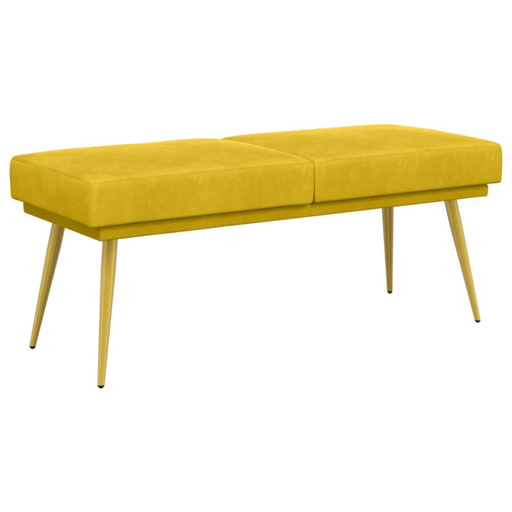 vidaXL Διπλή Επίστρωση Πάγκος Κίτρινο 120x45x46cm Βελούδο