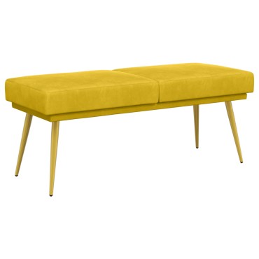 vidaXL Διπλή Επίστρωση Πάγκος Κίτρινο 120x45x46cm Βελούδο