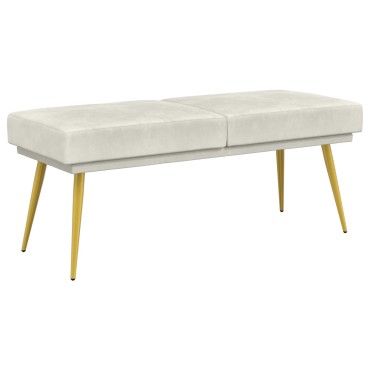 vidaXL Διπλή Επίστρωση Πάγκος Κρεμ 120x45x46cm Βελούδο