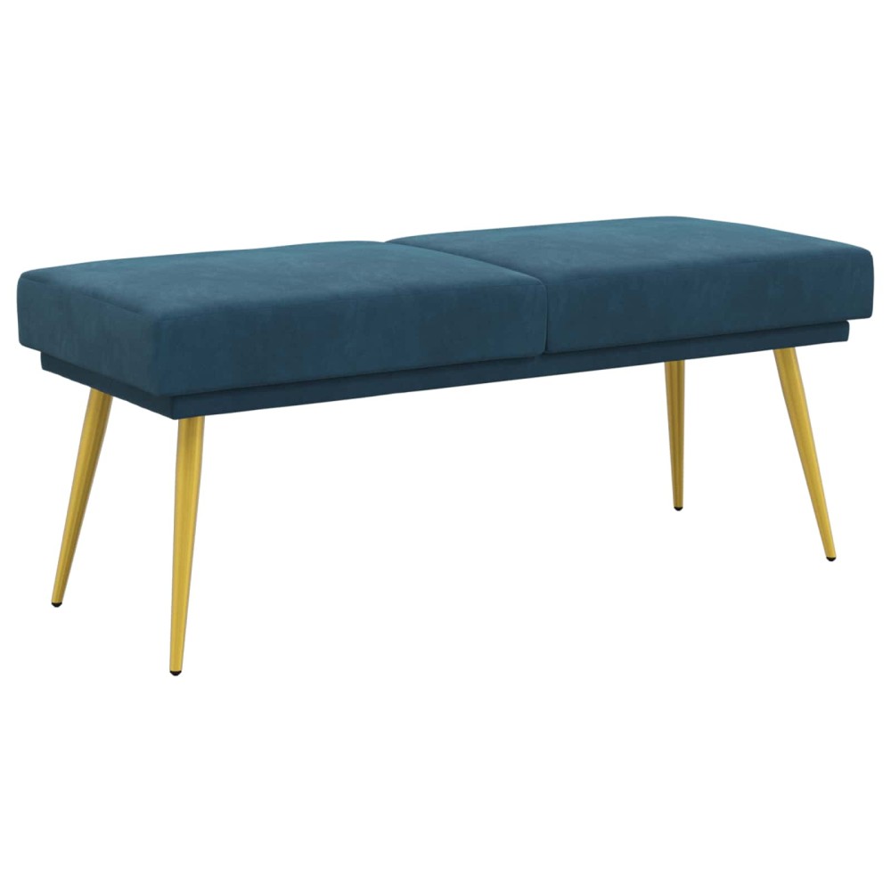 vidaXL Διπλή Επίστρωση Πάγκος Μπλε 120x45x46cm Βελούδο