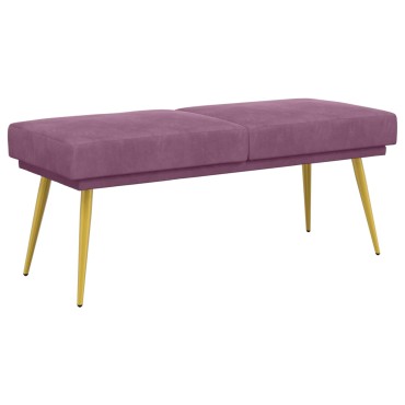 vidaXL Διπλή Επίστρωση Πάγκος Μοβ 120x45x46cm Βελούδο