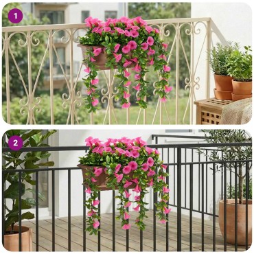 vidaXL Τεχνητά Λουλούδια Μωβ Κόκκινο 55 x 20 x 55 εκ