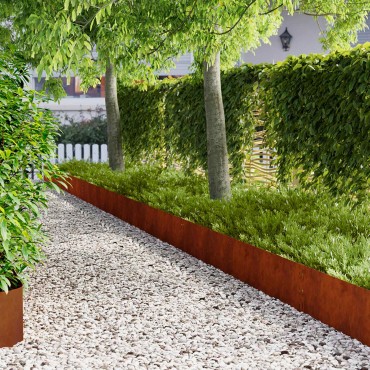 vidaXL Περίγραμμα γκαζόν 10 τμχ. 100 x 30 cm Ατσάλι Σκ rusty