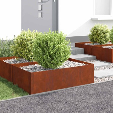vidaXL Περίγραμμα γκαζόν 4 τμχ. 100 x 60 x 35 cm Ατσάλι Σκ rusty