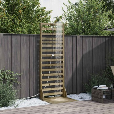 vidaXL Εξωτερικό ντους 225 cm Εμποτισμένο πεύκο και ανοξείδωτο ατσάλι