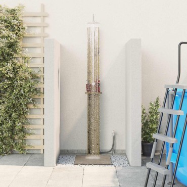 vidaXL Εξωτερικό ντους 246 cm Εμποτισμένο πεύκο και ανοξείδωτο ατσάλι